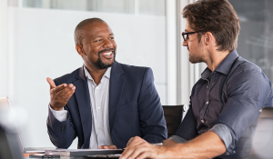 two people having a meeting